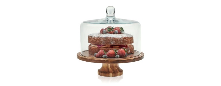 Cake stand with glass dome lid