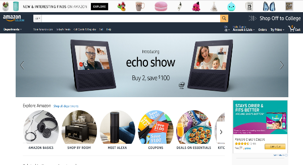Amazon Homepage Image