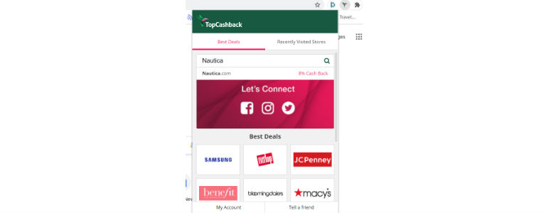 TopCashback browser extension
