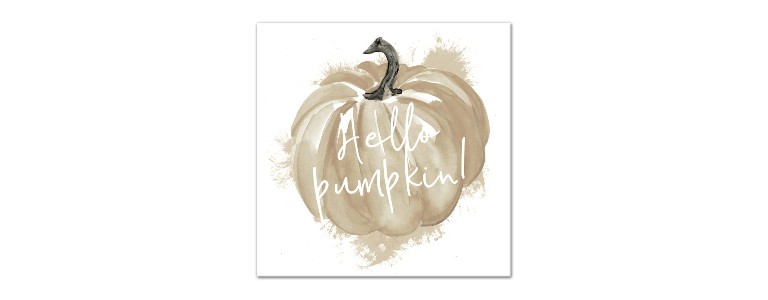 Fall canvas art that reads "Hello Pumpkin!"