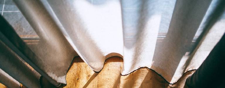 Long, thick window curtains