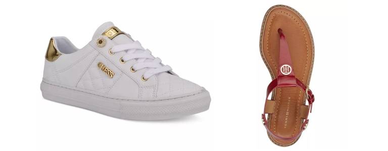 GUESS Loven Casual Lace-Up Sneakers and Tommy Hilfiger Bennia Thong Sandals