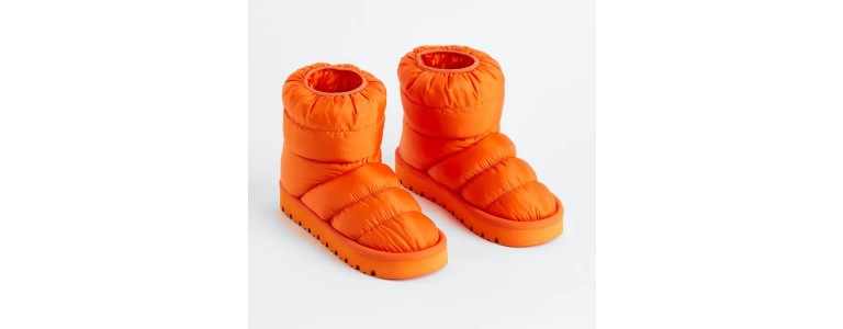 Orange padded boots