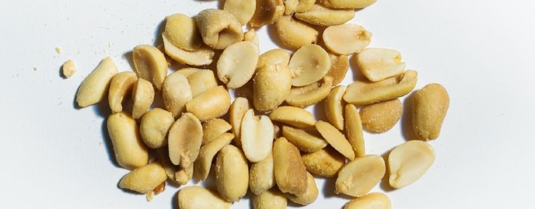 Pile of dry roasted peanuts