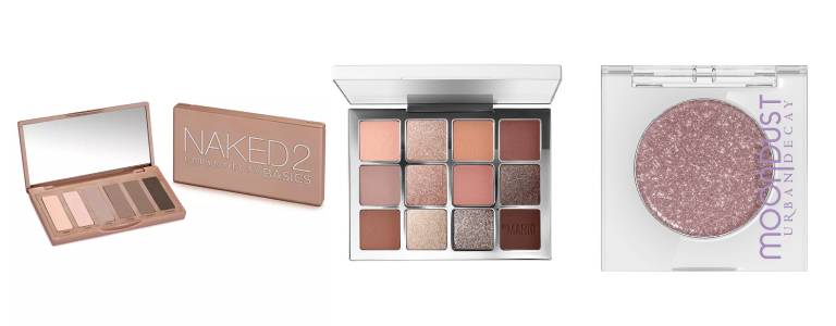 Urban Decay Naked2 Basics Eyeshadow Palette, Makeup By Mario Ethereal Eyes Eyeshadow Palette and Urban Decay 24/7 Moondust Eyeshadow