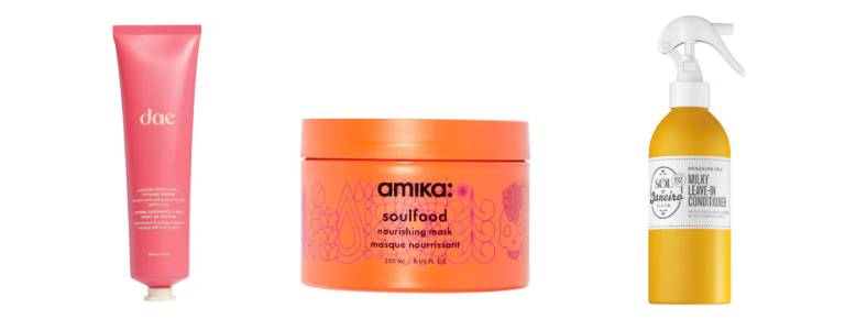 dae Cactus Fruit 3-in-1 Styling Cream, amika Soulfood Nourishing Hair Mask and Sol de Janeiro Brazilian Joia Milky Leave-In Conditioner
