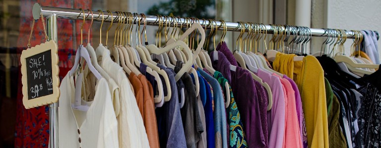 A store clothing rack