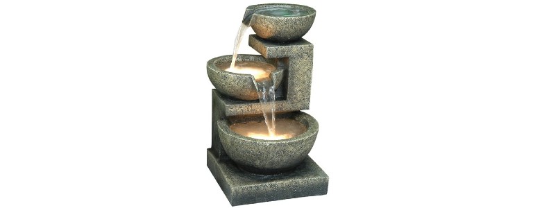 3-bowl water fountain