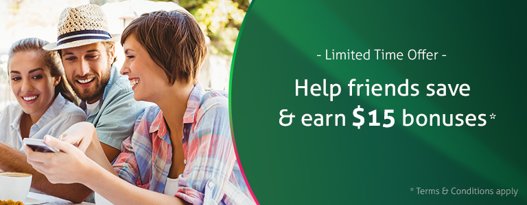 Refer a friend to earn bonus cash back