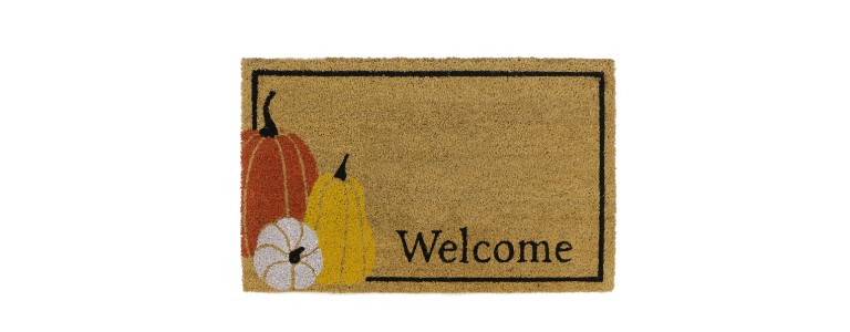 Welcome doormat with pumpkin design