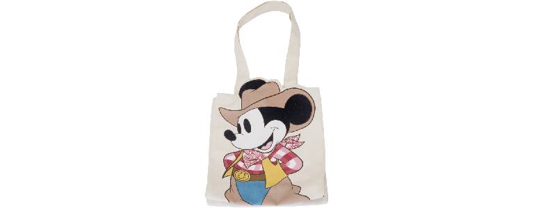 Western Mickey Mouse Canvas Tote Bag