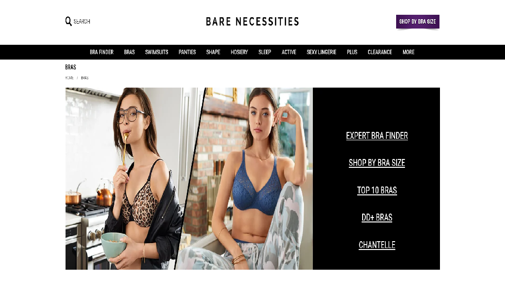 Bare Necessities Bra Homepage