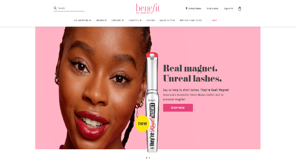 Benefit Cosmetics Homepage