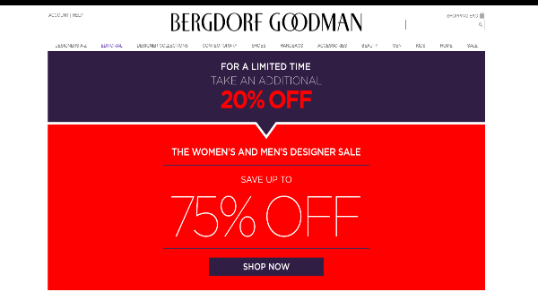 Bergdorf Goodman Homepage Image