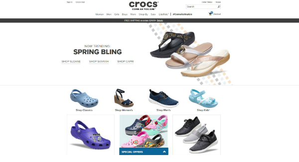 Crocs Homepage Image