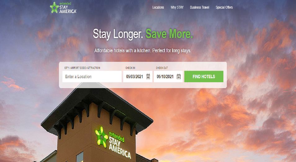 Extended Stay America Homepage 