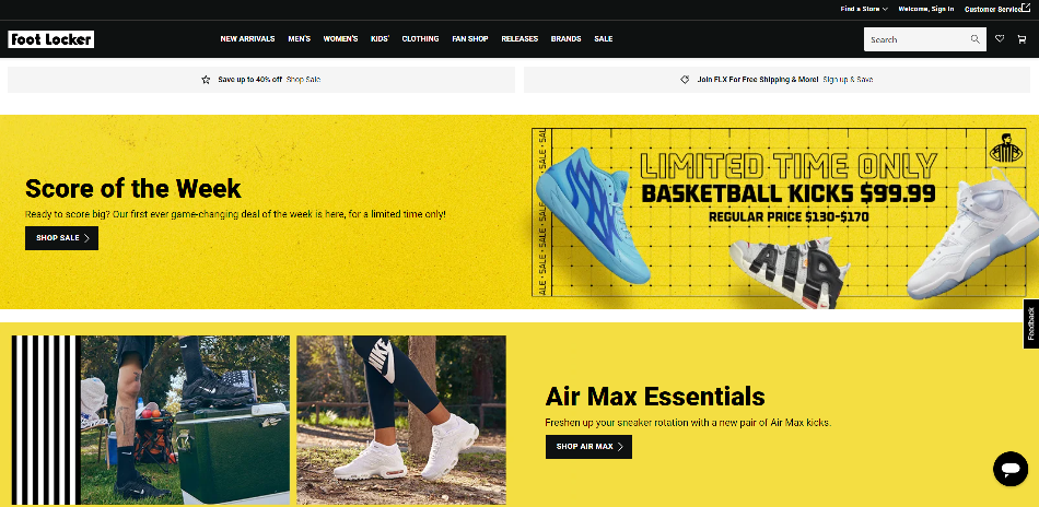 Foot Locker Homepage Image