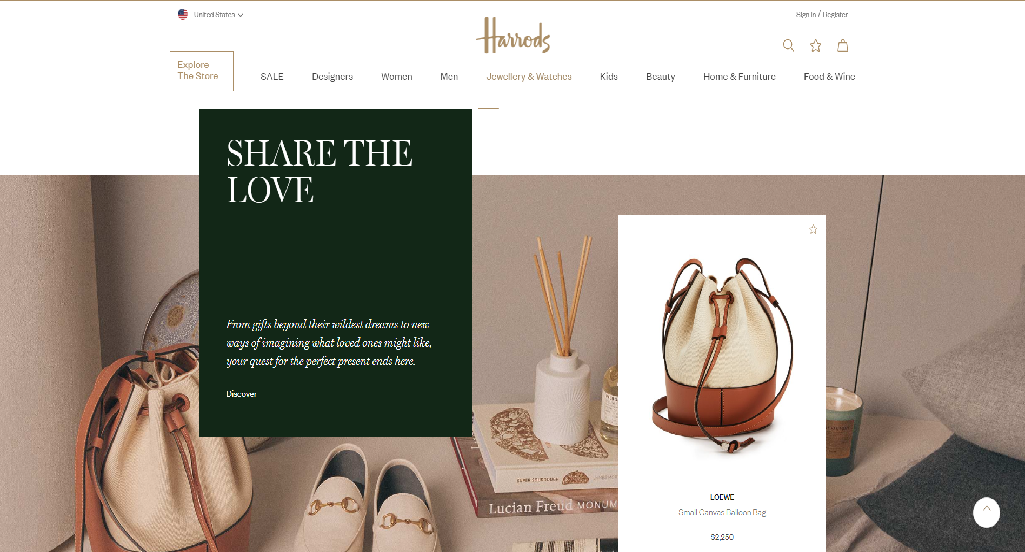 Harrods Homepage Image