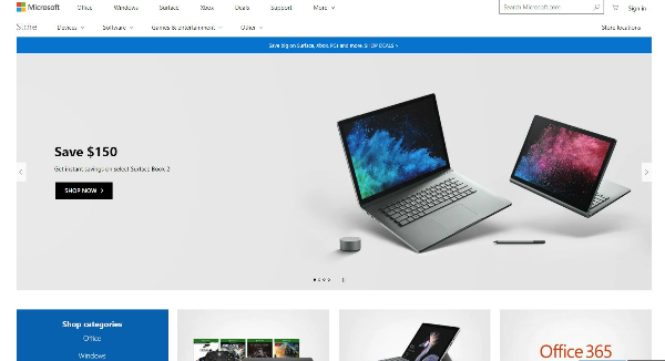 Microsoft Store Homepage Image