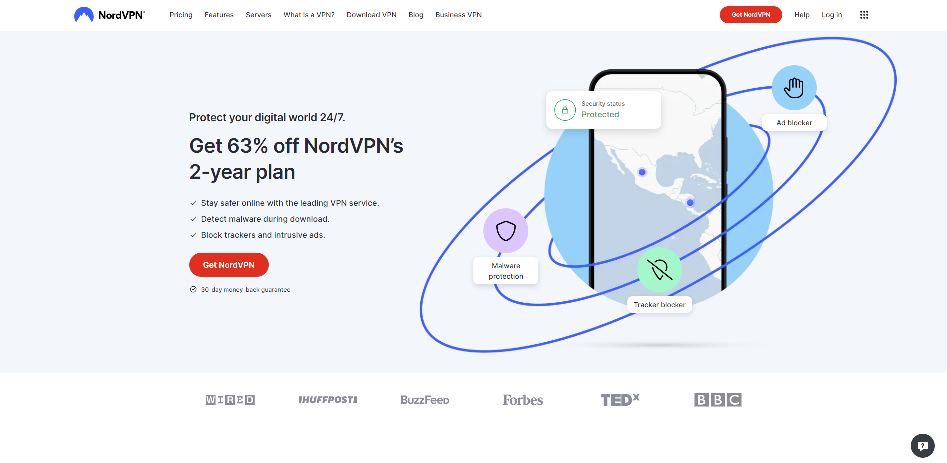 NordVPN Homepage Image