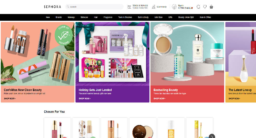 Sephora Homepage