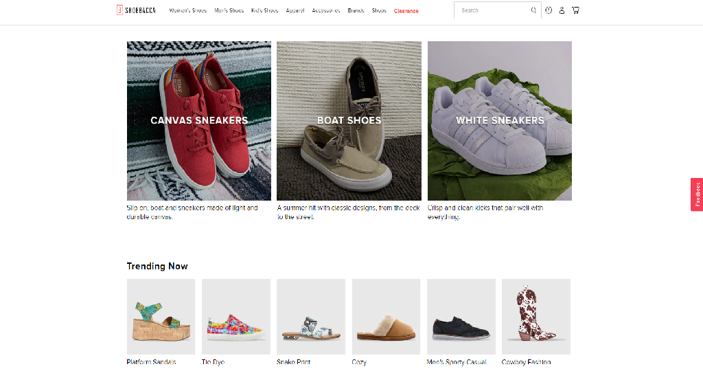 Shoebacca Homepage 