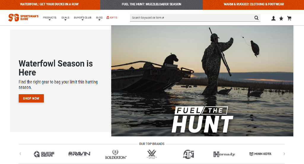 Sportsman's Guide Homepage Image