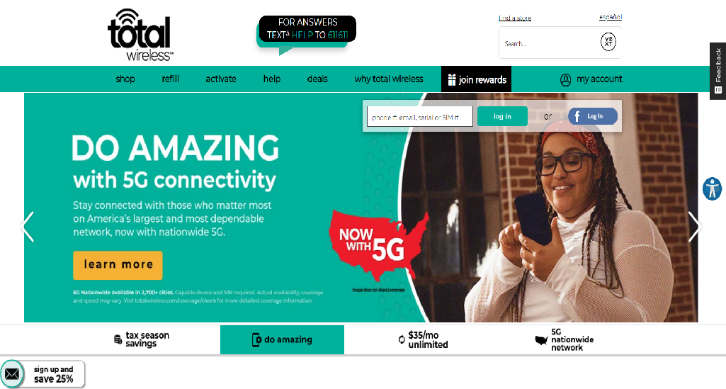 Total Wireless Homepage
