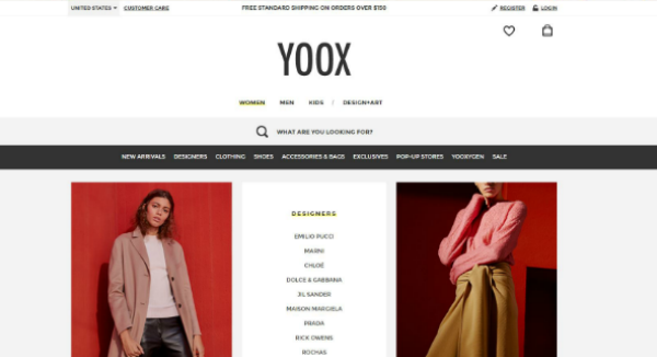 YOOX Homepage Image